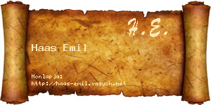 Haas Emil névjegykártya